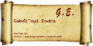 Gabányi Endre névjegykártya