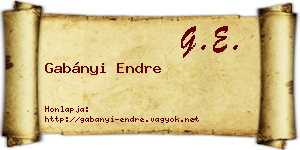 Gabányi Endre névjegykártya